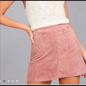 Dusty Rose Velvet Mini Skirt